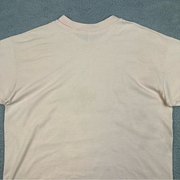 Vintage Hanes Shirt Adult Extra Large Pink Baseball Mom Logo Spell Out 50/50 Tee - Picture 8 of 16